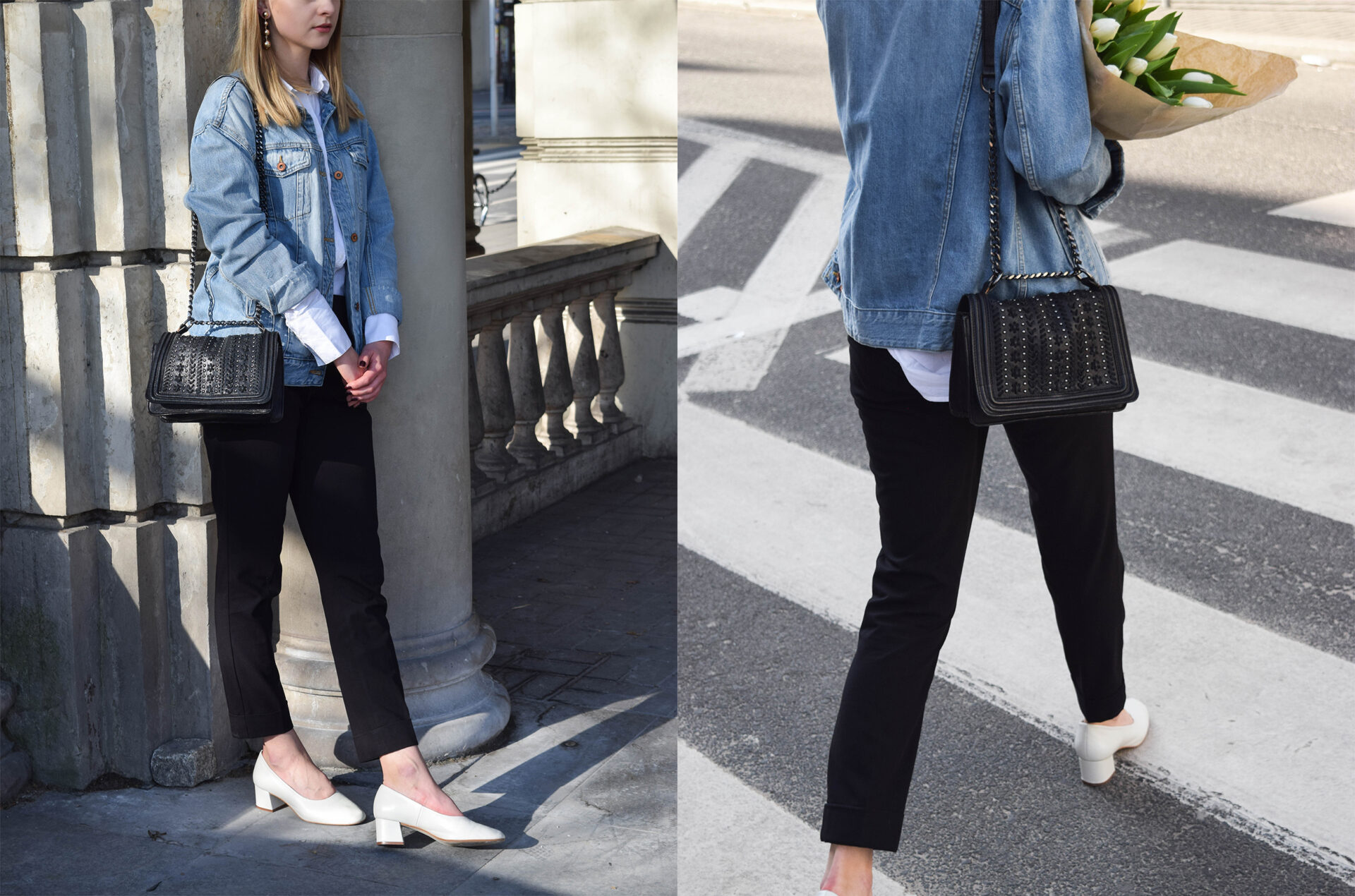 Spring, denim and flowers